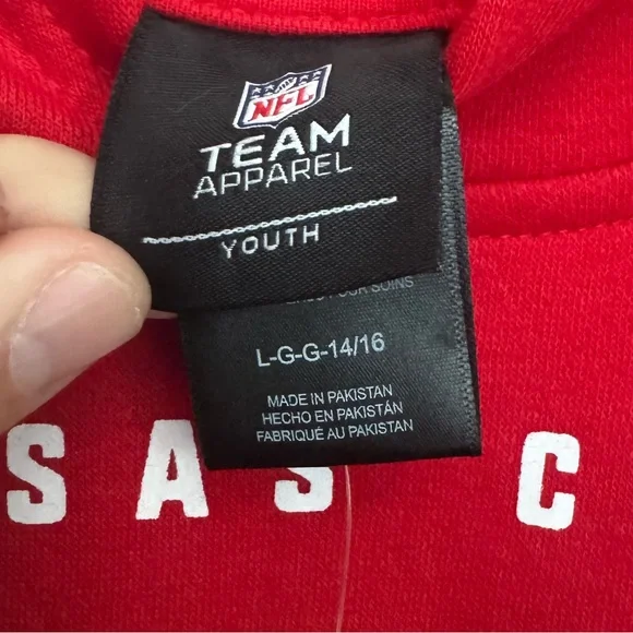 Kansas City Chiefs Red Youth NFL Team Apparel Hoodie Sweatshirt NWT - Picture 7 of 8